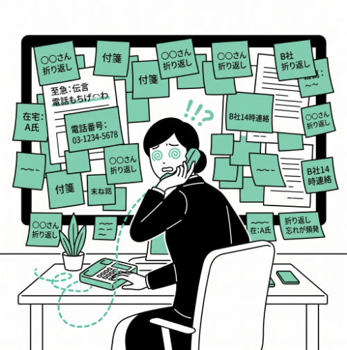 在宅勤務中の社員への伝言や折り返し対応が増え、電話取次が煩雑になっている